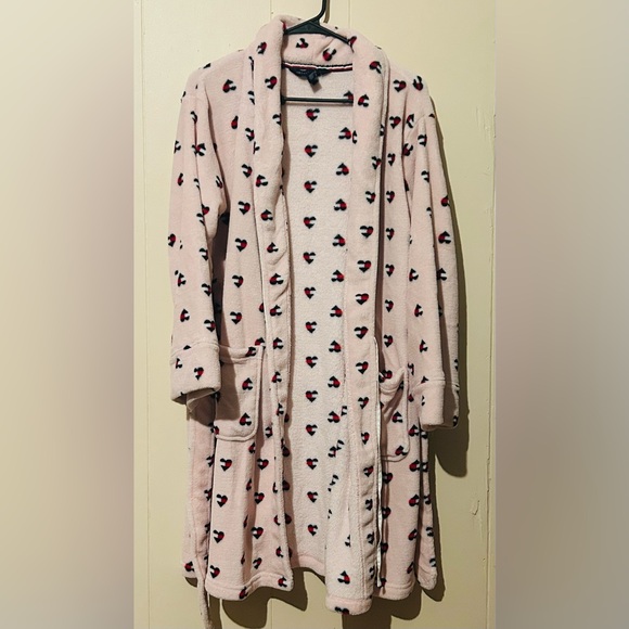 Tommy Hilfiger Women’s Small Heart Logo Pink Robe - Picture 2 of 4